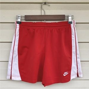 Nike Gym Shorts Red White Drawstring Womens XS 0-2 (F)
